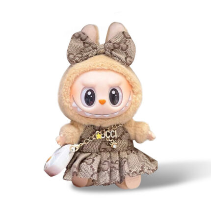 POP MART The Monsters Labubu Fashion Dress - Gucci Style Skirt+ Bow + Gucci Style Bag