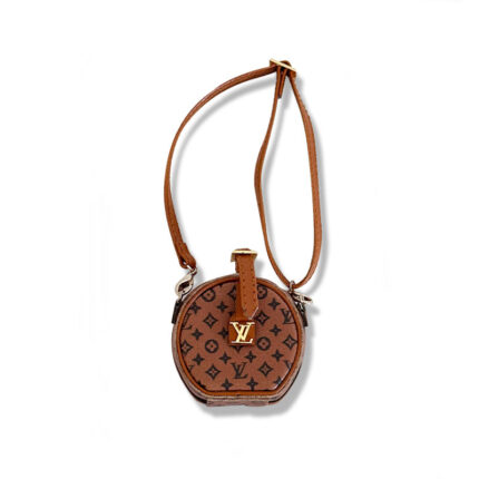 POP MART The Monsters Labubu Fashion Dress - Labubu LV Style Leather Round Bag